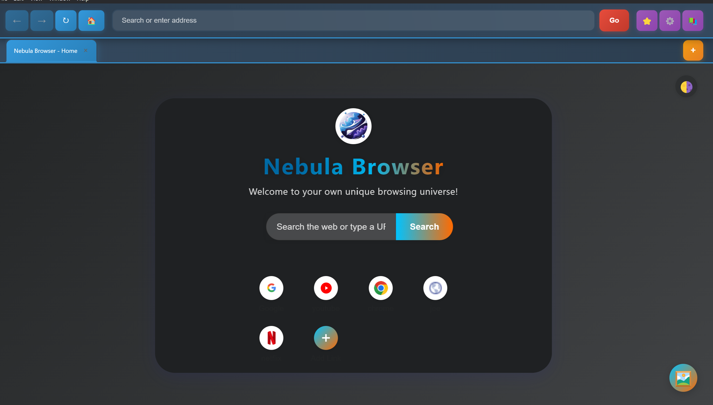 Nebula Browser Screenshot